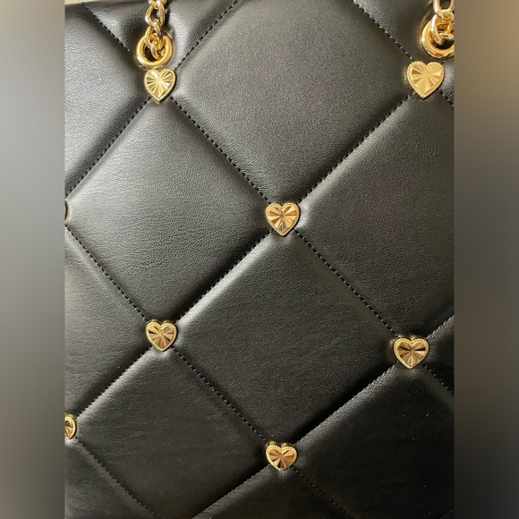 🖤Gorgeous NWT Love Moschino Black PU Black & Gold Bag - Picture 7 of 13
